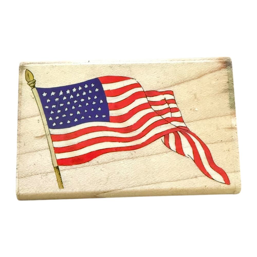 Stampabilities American Flag Vintage Stamp 2001 ER1017 Rubber Stamp